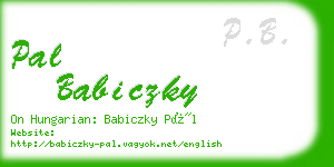 pal babiczky business card